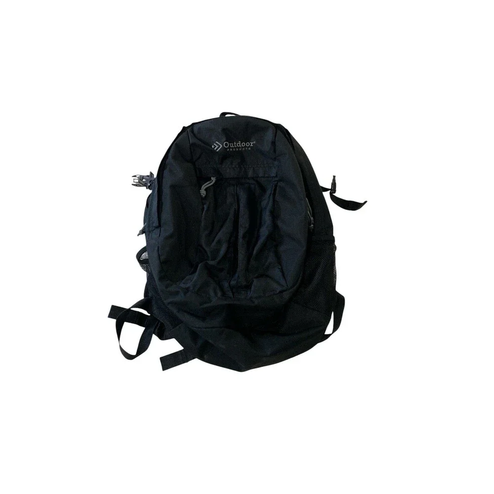 Outdoor Products Black Backpack Daypack School Travel Hiking Bag Mesh Pocket Gym